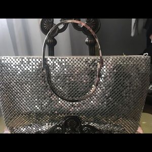 Warren Reed silver sequin purse 12 w 7 tall